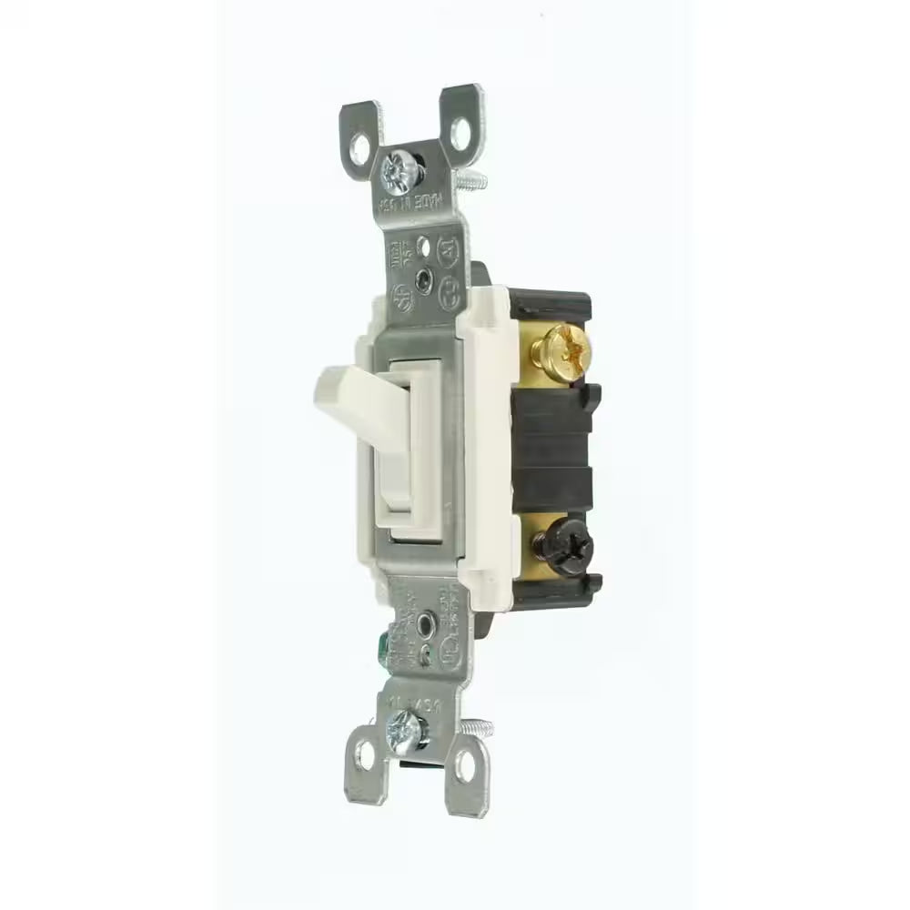 15 Amp 3-Way Toggle Switch, White 1453-2W