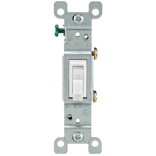 15 Amp Single-Pole Toggle Light Switch, White 1451-2W