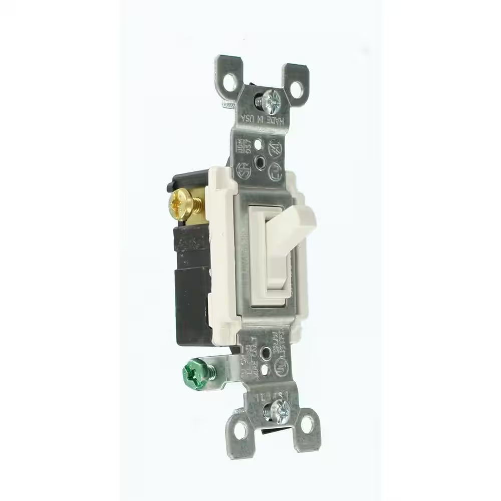 15 Amp 3-Way Toggle Switch, White 1453-2W