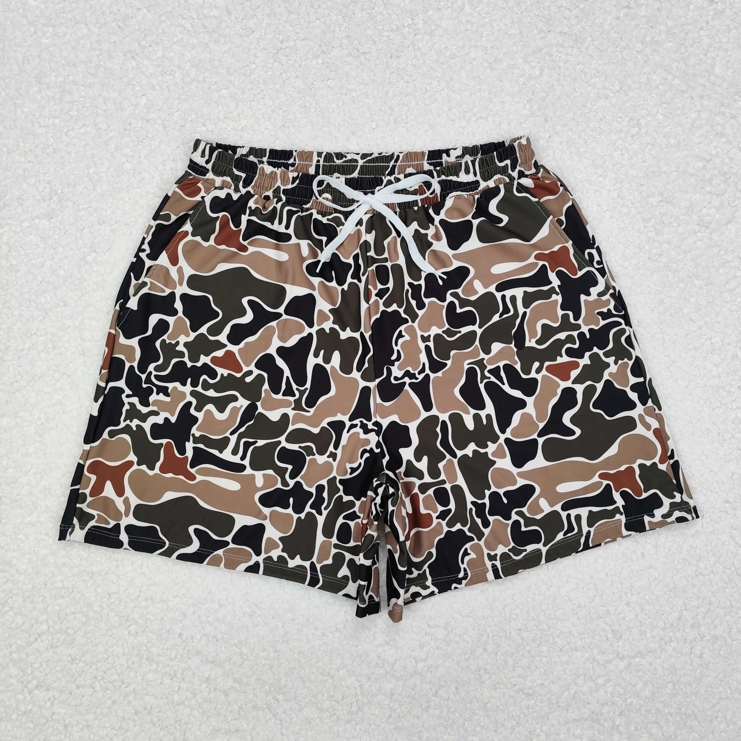 Wholesale Boutique Adult Men Camo Swimming Trunks Beachwear Man Ducks Deer Hunting Shorts Summer Swimwear Pocket Clothing