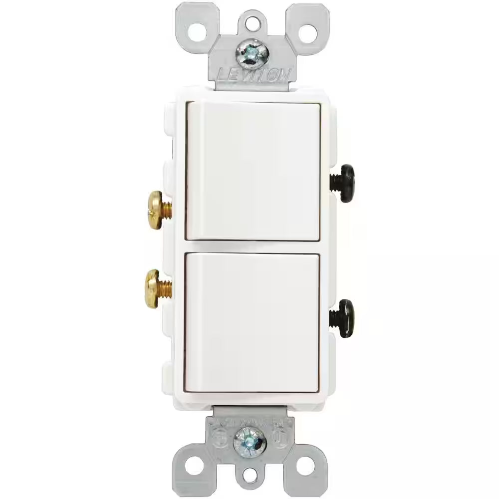 Decora 15 Amp Single Pole Dual Switch, White 5634-WS